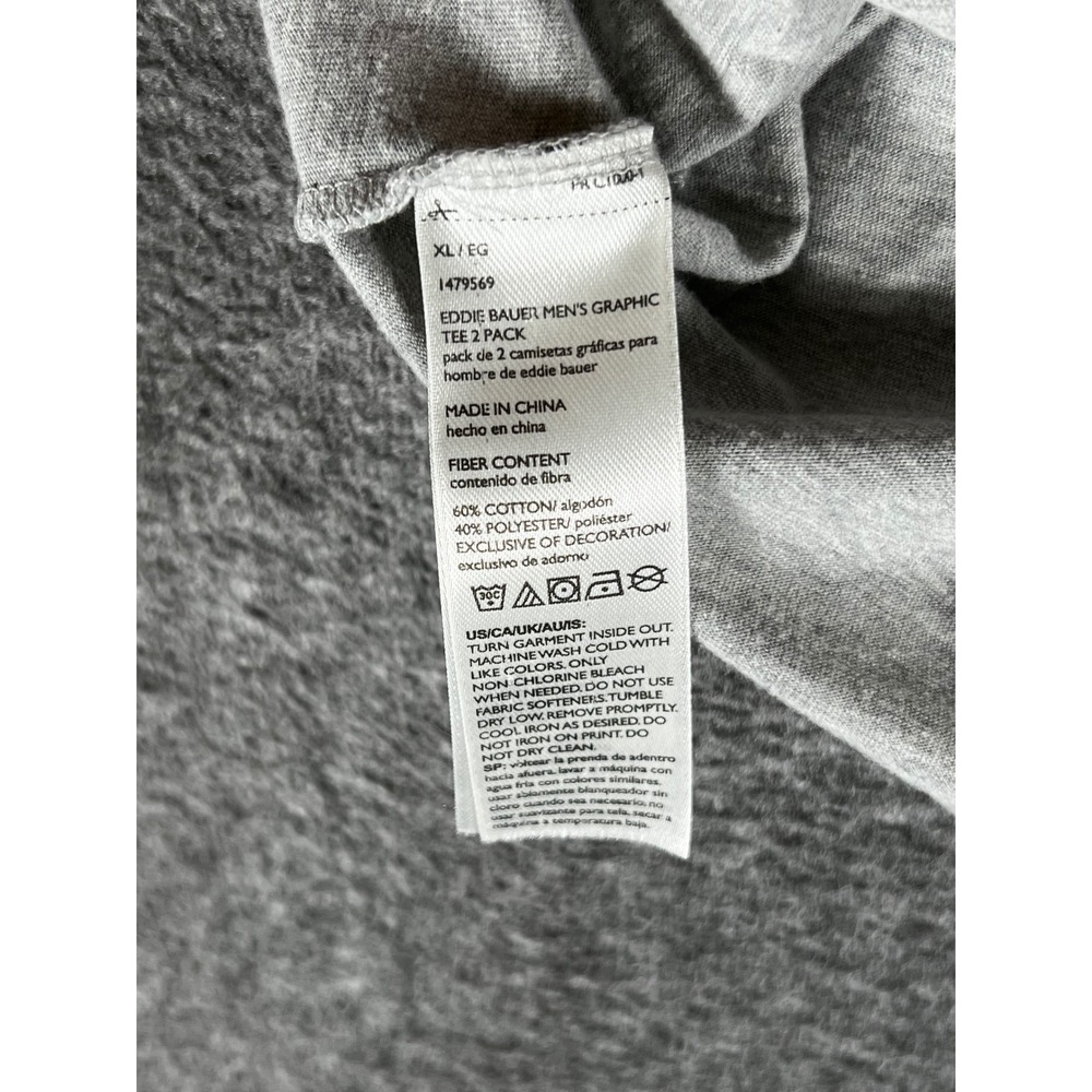 Eddie Bauer Mens Graphic Tee XL Gray Mountain Outdoor Outfitters Short Sleeve - Picture 4 of 8